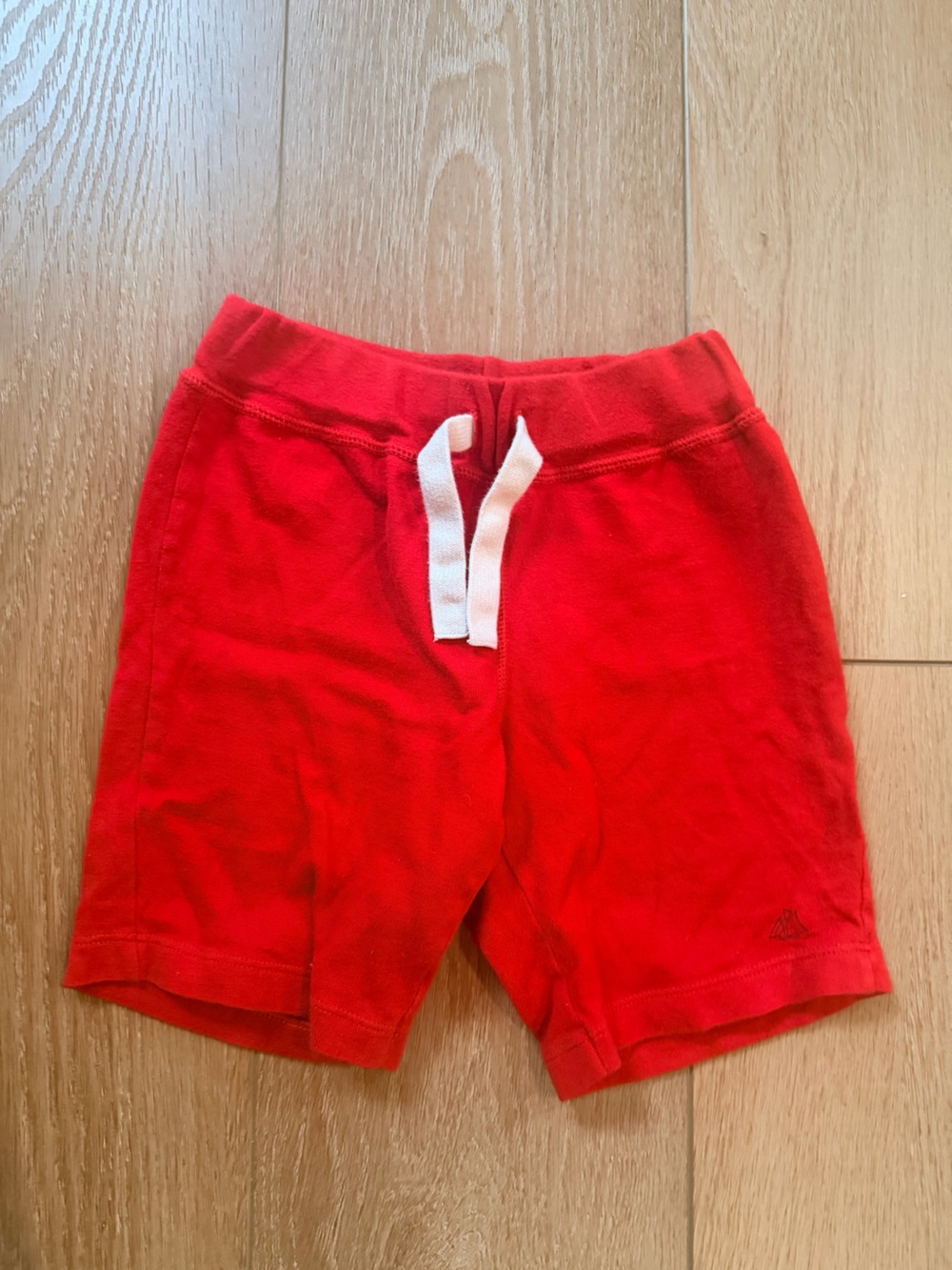 Petit Bateau Red Kids Shorts with White Drawstring